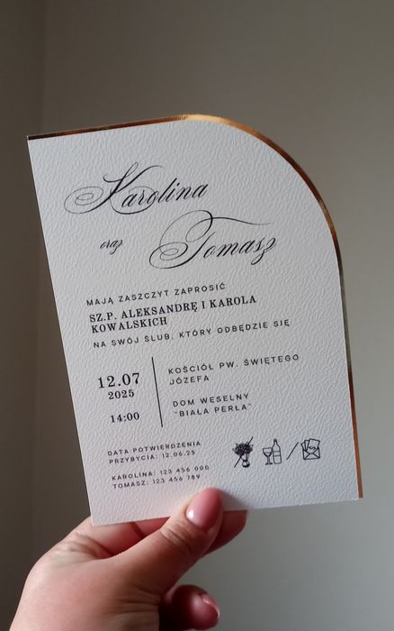 Zaproszenie w kształcie półkola
