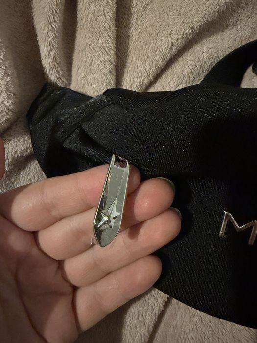 Nerka Mugler czarna z srebrnymi dodatkami