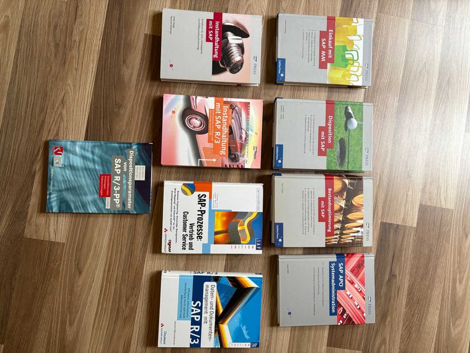 Zestaw książek do SAP, różne moduły logistyczne w języku niemieckim