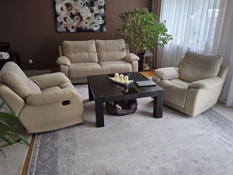 Zestaw wypoczynkowy sofa + 2 fotele z funkcją Relax