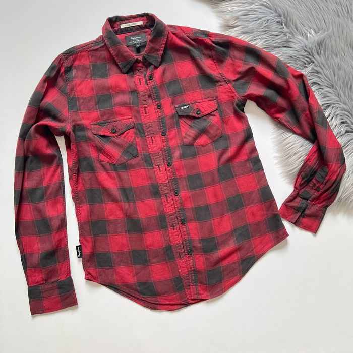 Pepe Jeans London байкова рубашка сорочка в клітинку xs-s