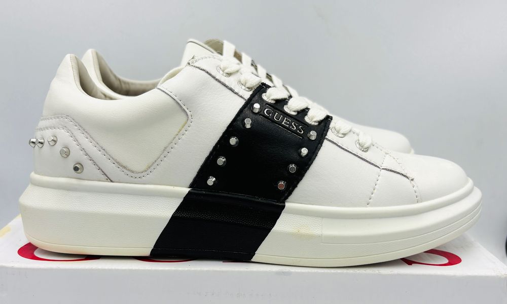 ‼️Nowe oryginalne sneakersy GUESS Salerno II białe 41 AZ ekoskóra