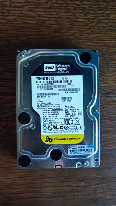 2 sztuki HDD WD Re Enterprise SATA 64MB Cache - 1TB WD1003FBYX 100% OK