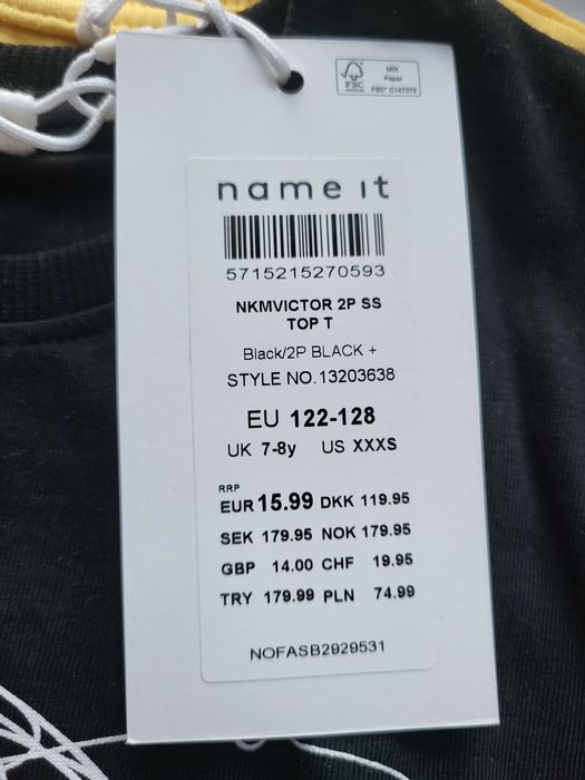 2 sztuki tshirtów, Name it, rozmiar 122-128, nowe