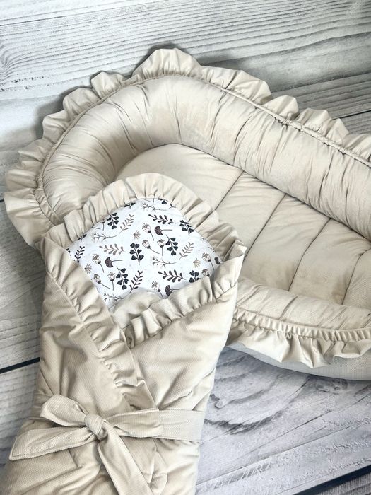 Piekny komplet wyprawka kokon rozek kolderka podusia