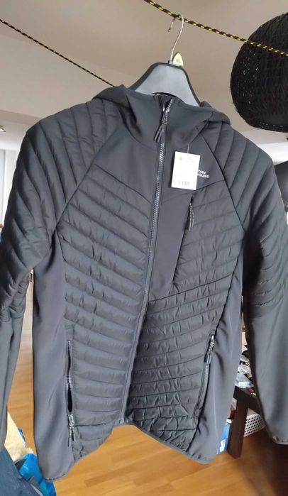 kurtka hybrydowa softshellowa ocieplana z kapturem Mountainwarehouse