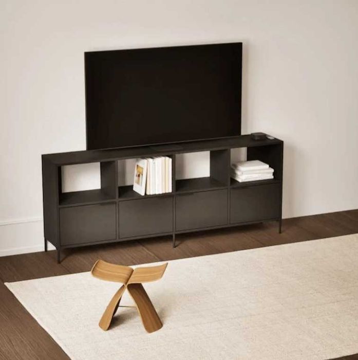 Meble Tylko - nowa szafka RTV, Type02 – Black Matt, 180x73x32 cm