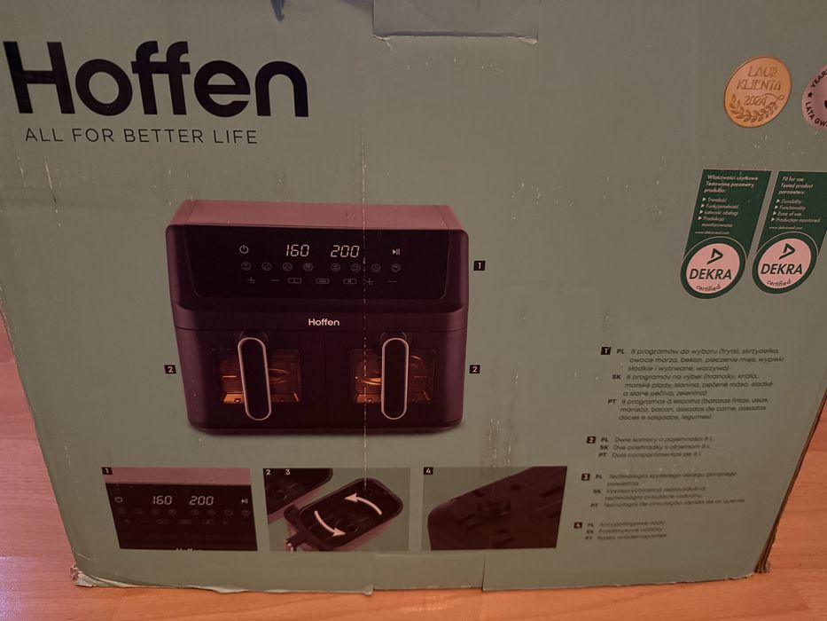 Nowa Frytkownica beztłuszczowa Hoffen dwukomorowa