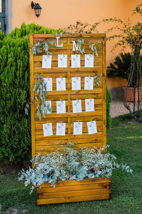 Wedding seating plan ou floreira