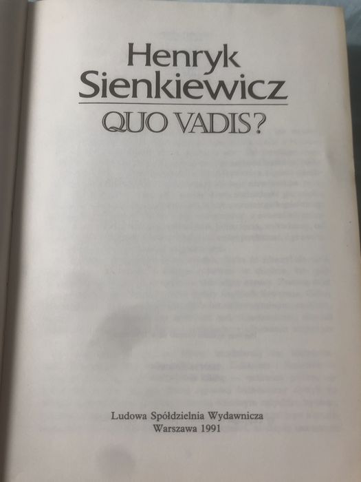 Książka Quo Vadis Henryk Sienkiewicz