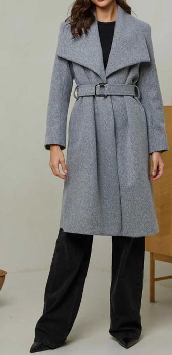 Sobretudo Cinzento-claro mesclado