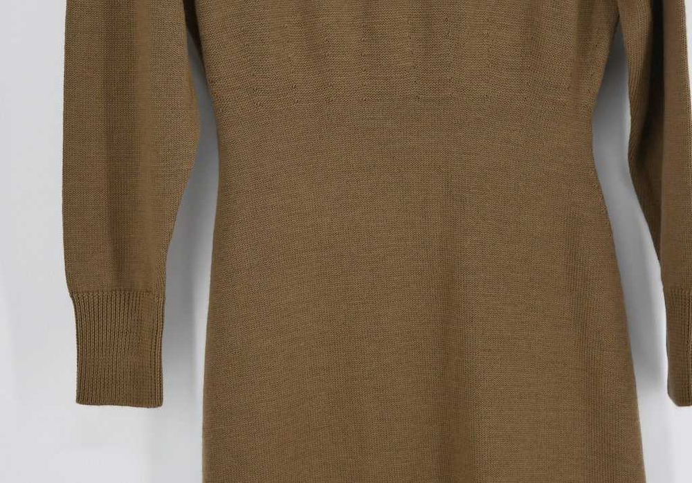 Długa, taliowana, wełniana sukienka z golfem Bonprix premium 36/38