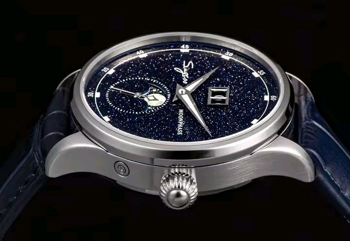 Механічний годинник з фазами місяця Sugess автопідзавод від Sea-gull