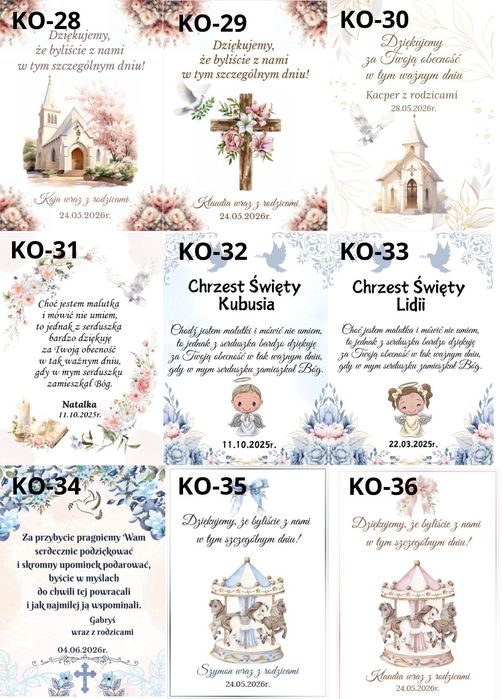 Różaniec dziesiątka perełki Podziękowanie dla gości Komunia na Chrzest