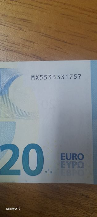Notas euro  capicua /Números em  sequência numérica