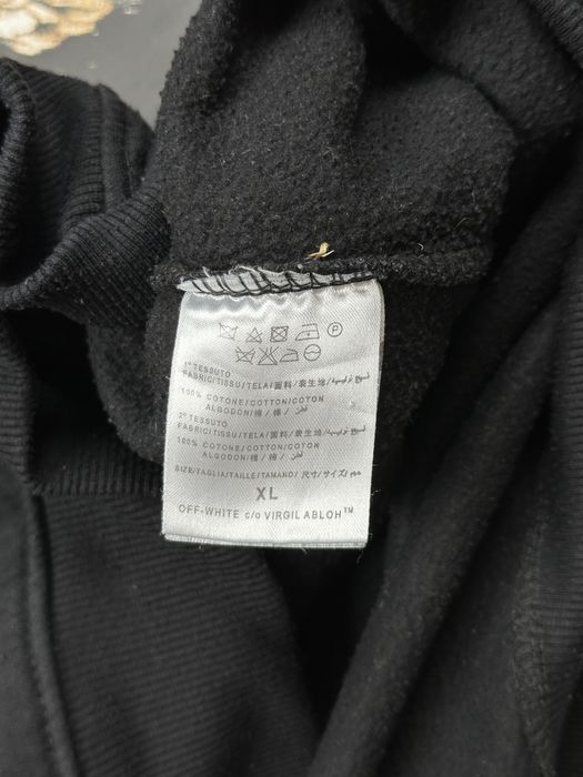 Off-White czarna bluza z kapturem i żółtymi nadrukami
