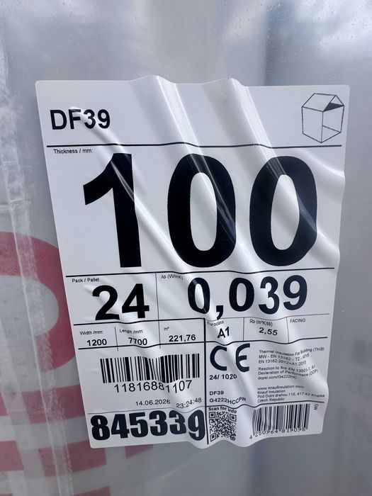 Wełna mineralna  szklana Climowool 039 10cm 100mm