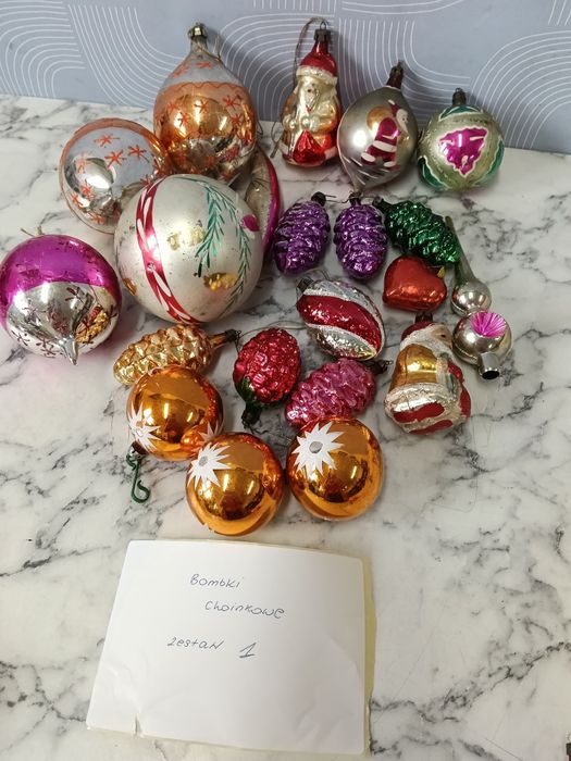 Bombki choinkowe prl zestaw 1