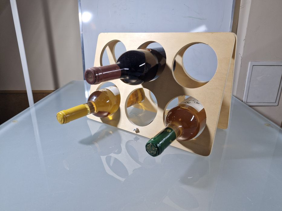 Ikea Drewniany Stojak na Wino 6 Butelek