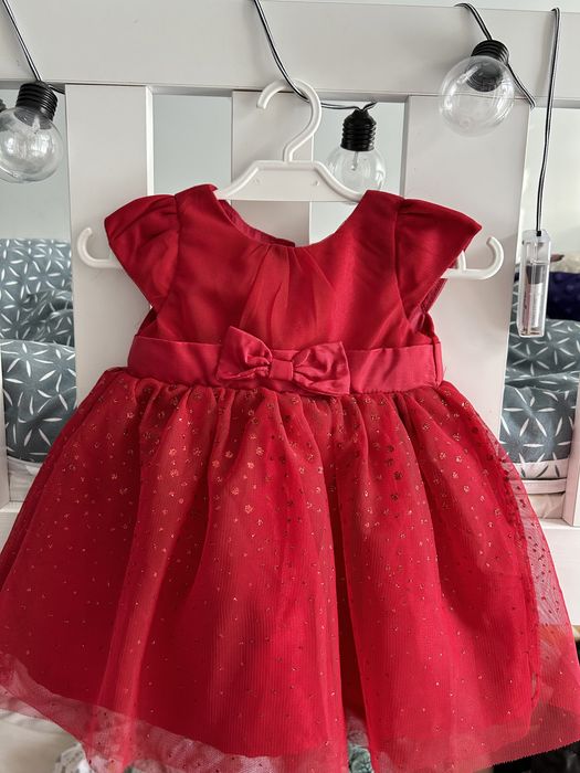 Tiulowa czerwona swiateczna sukienka 62 cool club