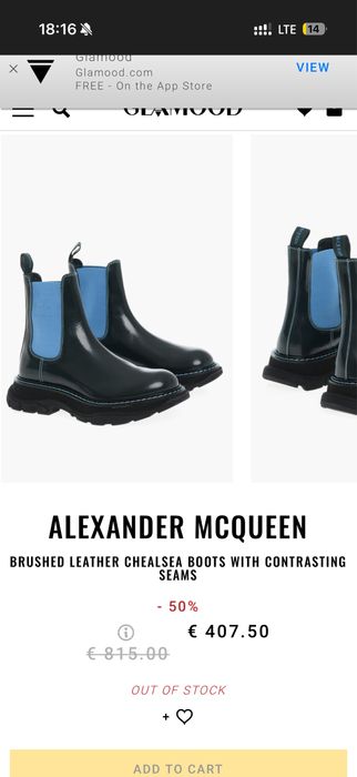 Оригінал сині зелені ботинки-челси Alexander McQueen, Італія
