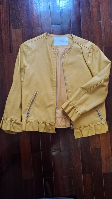 Casaco cabedal amarelo WS2 tam. S