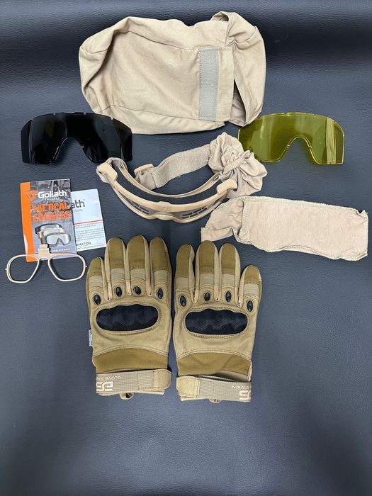 Рукавиці тактичні та Окуляри-маска тактичні