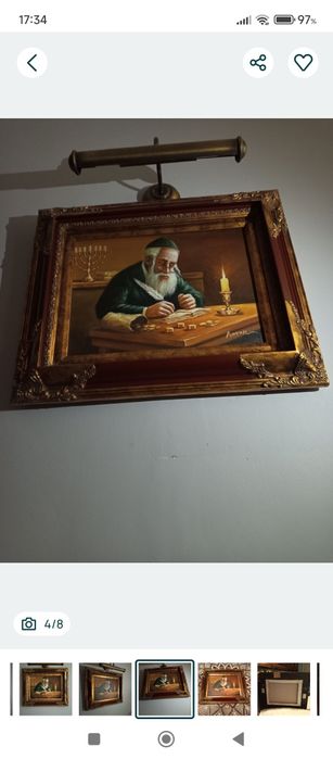 Obraz duży, z bogato zdobioną ramą - okazja!!!!