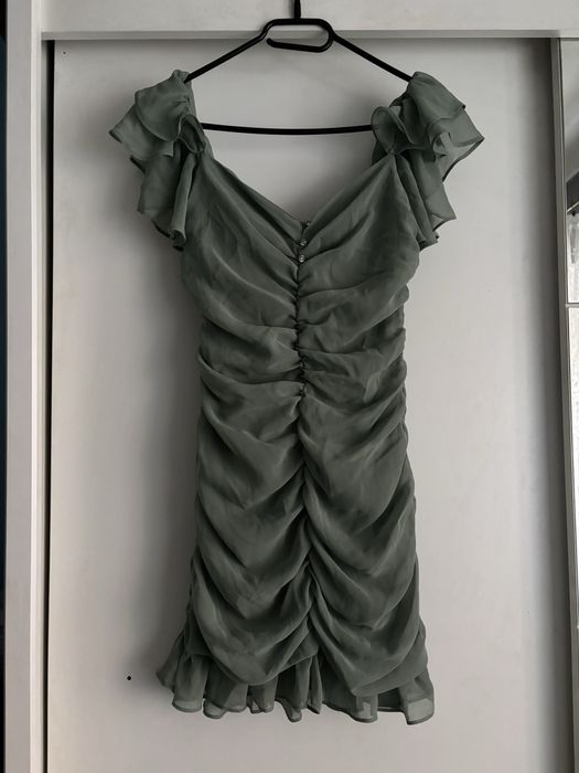 Szałwiowa sukienka zara