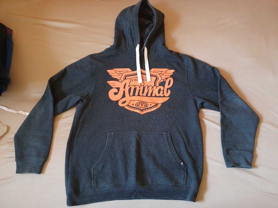 Bluza z kapturem Animal ciemno szara HipHop Rap Skate