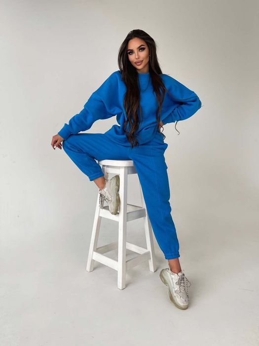 Теплий костюм з брюками - карго, oversize світшот