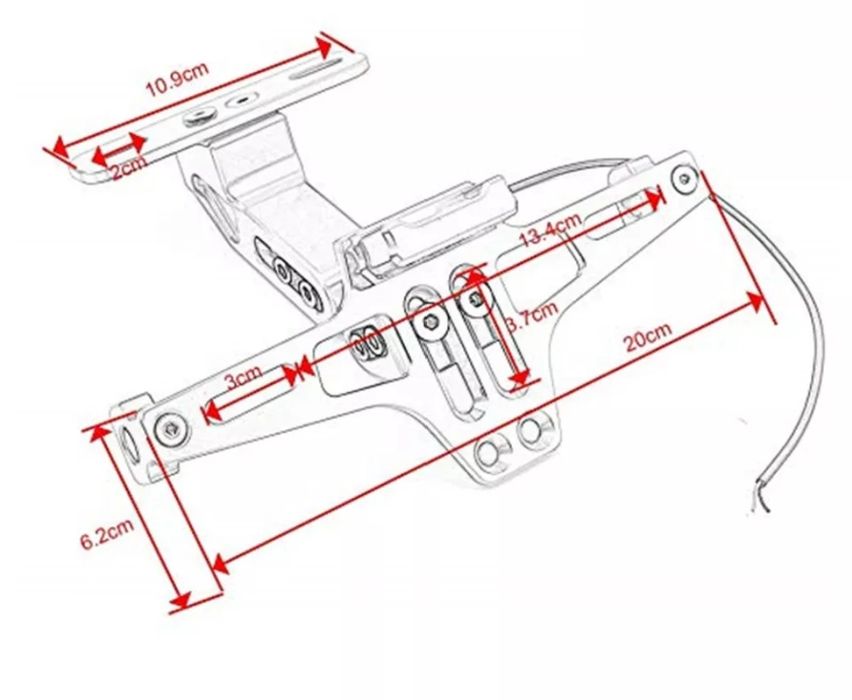 Suporte de matrícula moto universal
