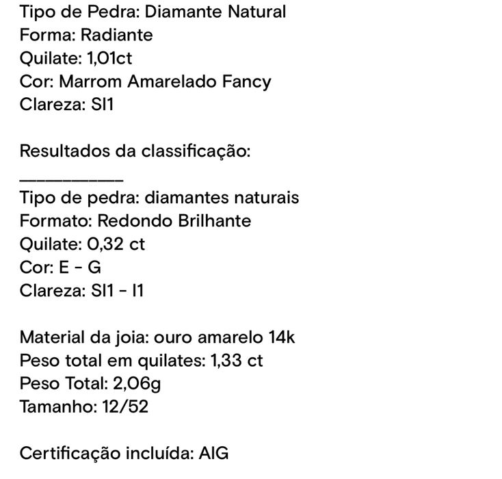 Anel ouro amarelo com diamantes