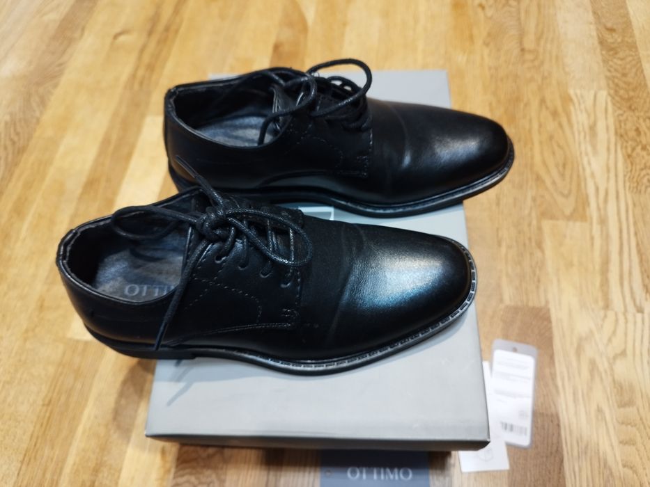 Buty komunijne dla chłopca czarne skóra rozmiar 32 firma Ottimo