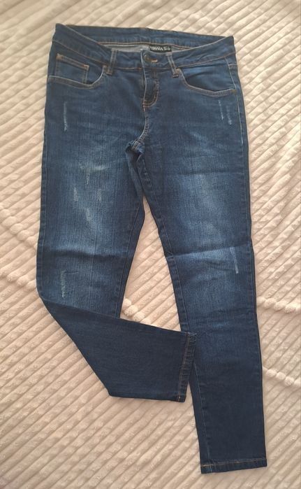 Spodnie jeans przecierane Esmara męskie 40 L granatowe