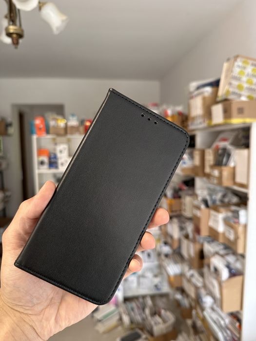 Etui z klapką zamykane czarne + SZKŁO hartowane do REALME 16 PRO