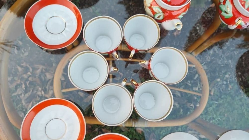 Zestaw porcelanowy do herbaty Baranówka 70-ch lat