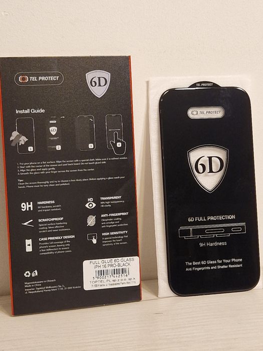 Hartowane szkło Full Glue 6D IPHONE 16 PRO / IPHONE 17