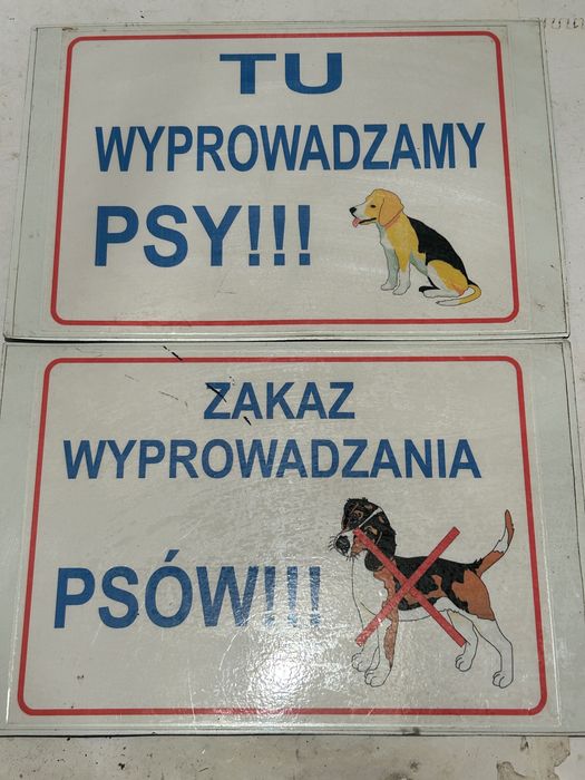 2 Tabliczki PSY wyprowadzamy...