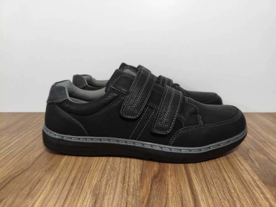 Buty męskie czarne na rzepy rozmiar 44 28cm