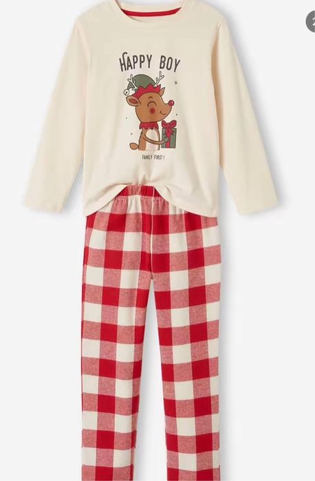 Дитяча новорічна піжама для хлопчика принт олень