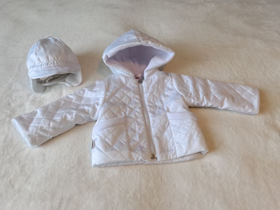 Kurtka 68 + czapka do chrztu