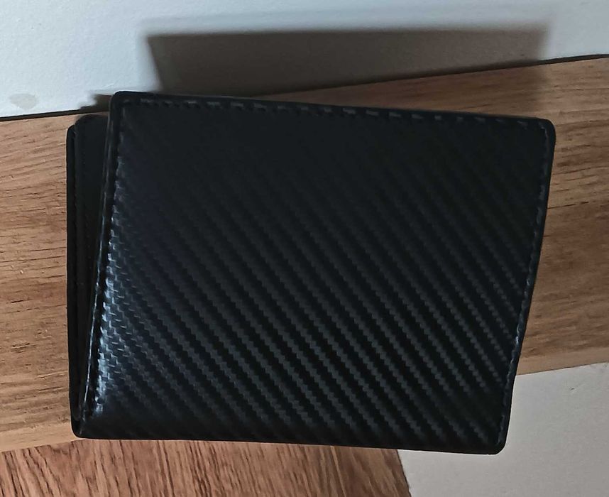 Nowoczesny portfel męski Rovicky ze skóry naturalnej+brelok, pudełko.