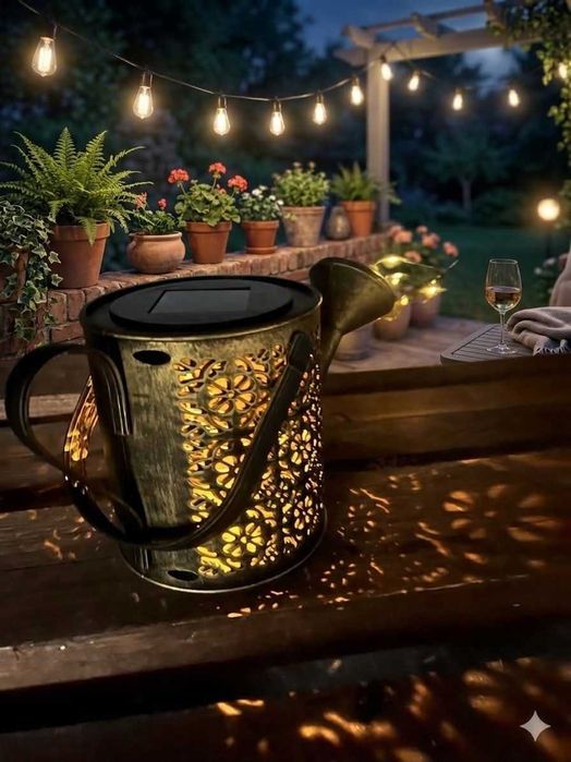 LAMPA solarna konewka LED ozdoba dekoracja