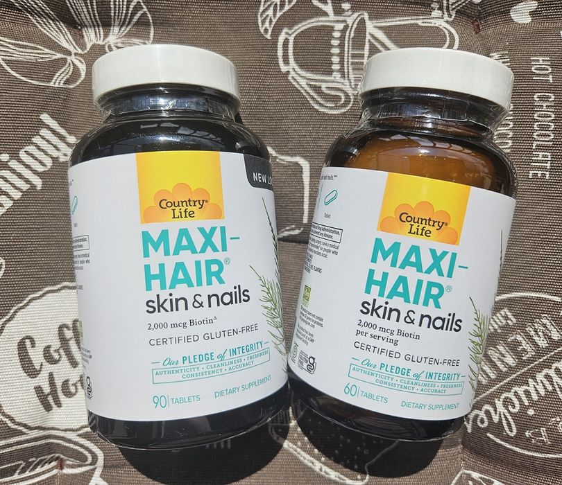 -30% 60 шт Maxi Hair plus макси хеир вітаміни для волося шкіри нігтів country life 60 90 120 шт