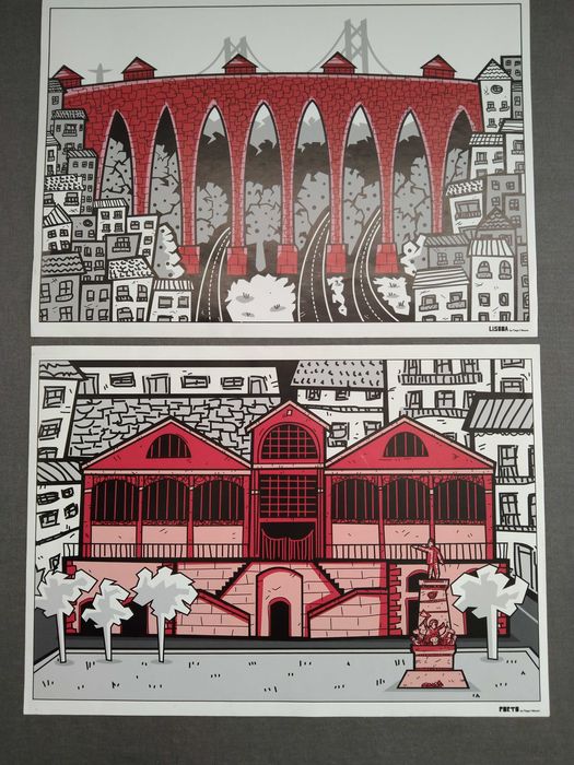 posters - imagens lisboa - porto - coimbra - totobola vintage