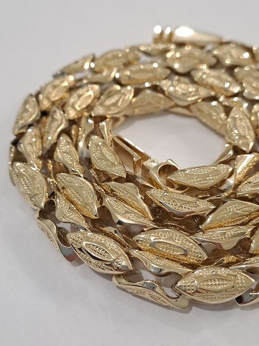 Nowy piękny złoty Łańcuch Splot Cartier Okrągły pr.585 63 cm