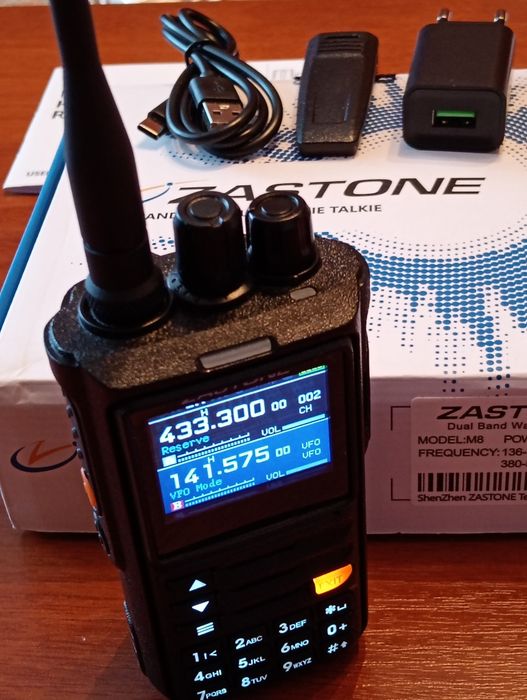 Радиостанция Zastone M8 полнодиапазонная AM, FM, UHF, VHF, SATCOM рация НОВАЯ