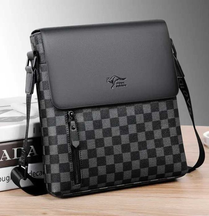 Чоловіча мужская повседневная кожаная сумка планшетка на плече новая