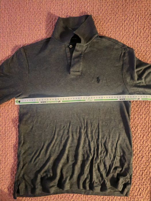 Polo Ralph Lauren manga comprida cinzento preto XS
